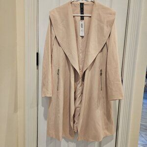 NWT Chico's Black Label Drape Collar Soft Coat Charming Pink Business Casual Sz0